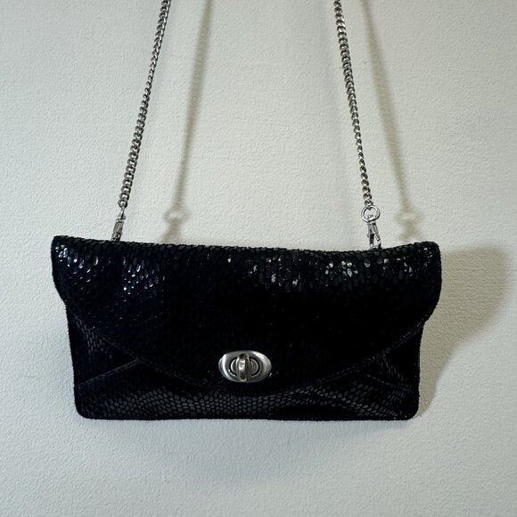 Sorial New York Soft Snakeskin Embossed Leather Small Crossbody 9.5X5.5” - Picture 2 of 8